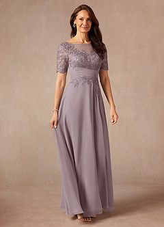 Azazie Raissa Abiti per la Madre della Sposa Abito A-Line in Chiffon Pizzo Dusk image6