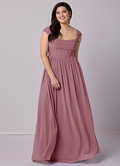 Barbie ♥ Azazie Bridesmaid Dresses Vintage Mauve A-Line Corset Chiffon Dress image12
