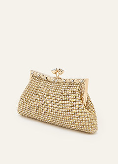 front Pochette da sera in rete con strass