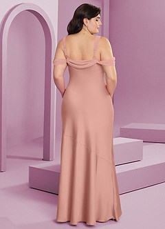 Barbie ♥ Azazie Bridesmaid Dresses Rosette Sheath Pleated Stretch Satin Dress image15