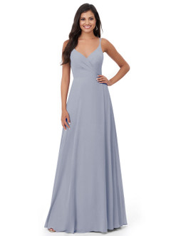 Azazie Lennon Bridesmaid Dresses Dusty Lavender A-Line Lace Chiffon Dress image5