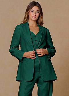 front Belicia Smeraldo Blazer in lino 100%