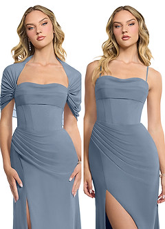 Azazie Zia Bridesmaid Dresses Twilight Sheath Side Slit Chiffon Convertible Dress image8