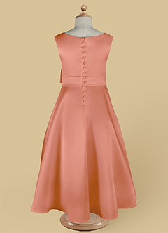 Azazie Lindy Flower Girl Dresses MAI TAI A-Line Pleated Matte Satin Dress image14