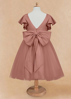 Azazie Kaeya Flower Girl Dresses Cedar Rose A-Line Bow Tulle Dress image6