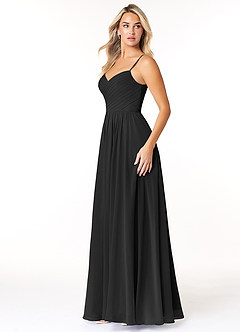 Azazie Lisbon Final Sale Black A-Line Sweetheart Neckline Chiffon Dress image4