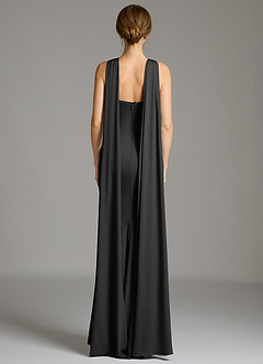 Azazie Sable 신부 들러리 드레스 인어 주름진 프리미엄 스트레치 저지 바닥 길이 드레스 image2