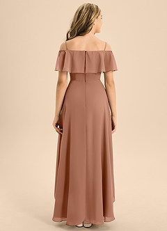 Azazie Maggie Junior Bronzer A-Line Off the Shoulder Chiffon Dress image2