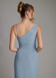 Azazie Ama Bridesmaid Dresses Dusty Blue A-Line Pleated Chiffon Dress image6