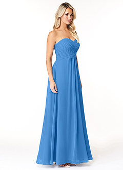 Azazie Yazmin Bridesmaid Dresses Blue Jay A-Line Sweetheart Neckline Chiffon Convertible Dress image5