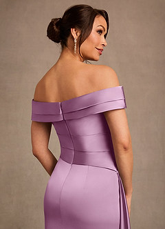 Azazie Beah 신부의 어머니 드레스 쉬스 오프 더 숄더 스트레치 새틴 플로어 길이 드레스 image5