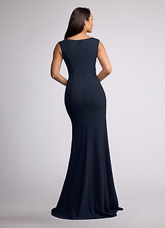 Azazie Juliane Mother of the Bride Dresses Dark Navy Mermaid Sequins Lace Dress image4