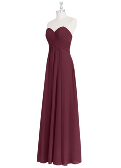 Azazie Yazmin Bridesmaid Dresses Cabernet A-Line Sweetheart Neckline Chiffon Convertible Dress image10