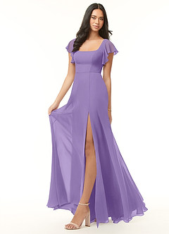 Azazie Bondi Bridesmaid Dresses Tahiti A-Line Ruffled Chiffon Dress image4