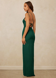 Christian Siriano Bridal for Azazie 1003 Bridesmaid Dresses Emerald Sheath One Shoulder Chiffon Dress image7