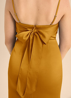 Azazie Mai Junior Butterscotch A-Line Sweetheart Neckline Stretch Satin Dress image6
