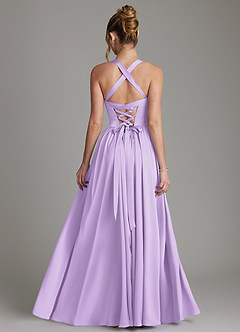 Azazie Francis Bridesmaid Dresses Lilac A-Line Corset Stretch Satin Dress image2