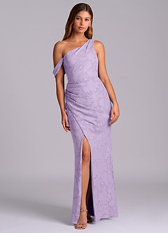 Azazie Madelyn Final Sale Lilac Mermaid One Shoulder Floral Burnout Convertible Dress image3