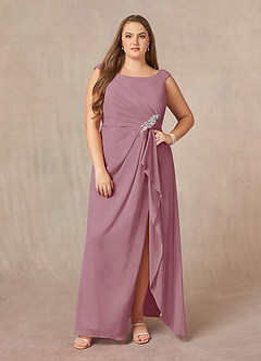Azazie Yarrow Final Sale Dark Navy A-Line Pleated Chiffon Dress image10