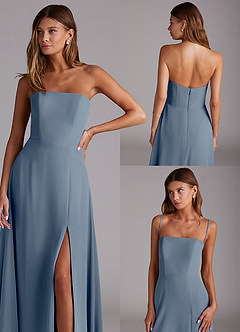Azazie Wren Bridesmaid Dresses Twilight A-Line Side Slit Chiffon Convertible Dress image9