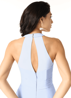 Azazie Danica Probar vestidos en casa Vestido de Tormenta de Gasa de Corte en A con Plisado image5