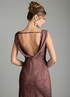 Azazie Kieryn Brautjungfernkleider Meerjungfrau-Linie Plissee Blumen-Burnout Kleid Espresso image8
