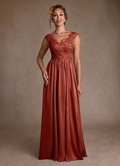 Azazie Amethyst Moeder van de bruid jurken A-Lijn Jurk van Kant Terracotta image4