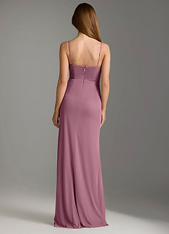Azazie Maci Bridesmaid Dresses Vintage Mauve Sheath Pleated Mesh Dress image2