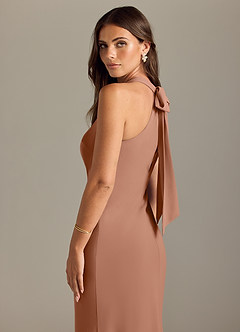 Azazie Doretta Bridesmaid Dresses Bronzer Mermaid Pleated Chiffon Dress image6