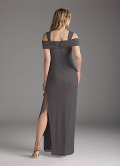 Azazie Weitzman Mother of the Bride Dresses Steel Grey Sheath Sequins Mesh Dress image5