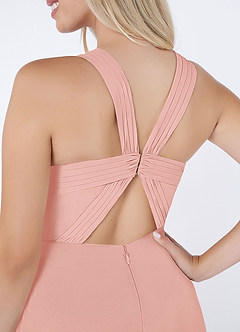 Azazie Jane Final Sale Matcha A-Line V-Neck Pleated Chiffon Dress image5