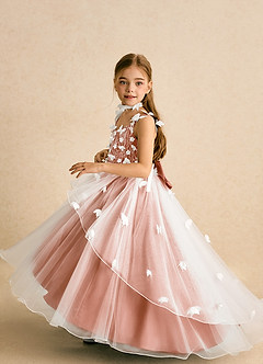 Azazie Darlina vestidos de niña de las flores Vestido de Marfil Mai Tai de Tul de Princesa con Encaje image3