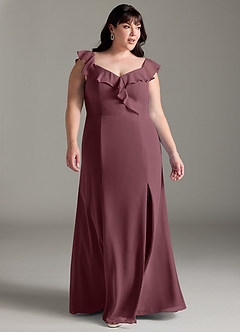 Azazie Sophie Bridesmaid Dresses Sangria A-Line Off the Shoulder Chiffon Convertible Dress image9