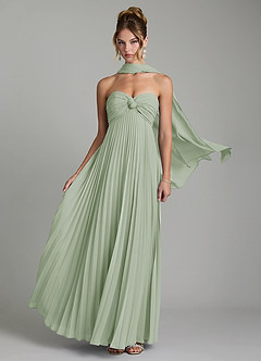 Azazie Tempest Abiti da Damigella Abito Convertibile Impero in Chiffon Corsetto Verde Salvia image1