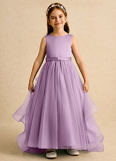 Azazie Lior Flower Girl Dresses Wisteria Ball-Gown Pleated Tulle Dress image2