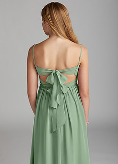 Azazie Zeya Junior Matcha A-Line Chiffon Dress image2
