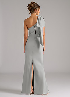 Azazie Capri Robes de demoiselle d'honneur Robe Sirène en Satin extensible Ue épaule Argent image2