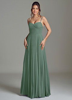 Azazie Catie Brautjungfernkleider A-Linie Herzausschnitt Chiffon Kleid Eukalyptus image1