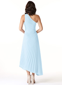 Azazie Kirra Jurken voor bruidsmeisjes Jurk van Chiffon met A-Lijn One-Shoulder Hemelsblauw image2