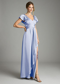 Azazie Omari Bridesmaid Dresses Ice A-Line Stretch Satin Dress image5