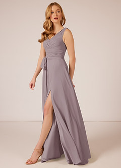 Azazie Bianca Bridesmaid Dresses A-Line Pleated Chiffon Floor-Length Dress image5