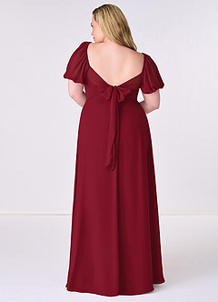 Barbie ♥ Azazie Bridesmaid Dresses Burgundy A-Line Pleated Chiffon Dress image8