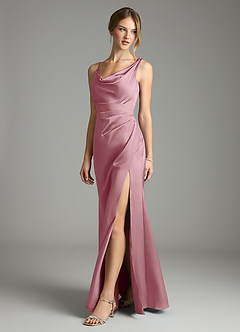 Azazie Samara Bridesmaid Dresses Vintage Mauve Mermaid Pleated Stretch Satin Dress image3