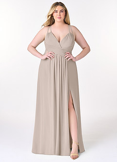 Azazie Farren Bridesmaid Dresses Frost A-Line Pleated Chiffon Convertible Dress image10