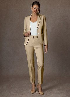 front Whitney Champagner Strukturierter Stretch-Blazer