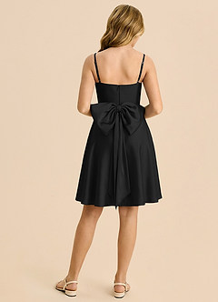 Azazie Bear Junior Black A-Line Sweetheart Neckline Stretch Satin Dress image2