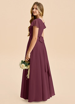 Azazie Cady Junior Cabernet A-Line Pleated Chiffon Dress image6