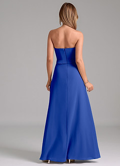 Azazie Jenilyn Abiti da Damigella Abito A-Line in Chiffon Senza Cinturino Blu Reale image7