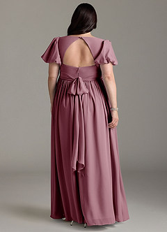 Azazie Madisynn Maternity Bridesmaid Dresses Bow Chiffon Floor-Length Dress image6