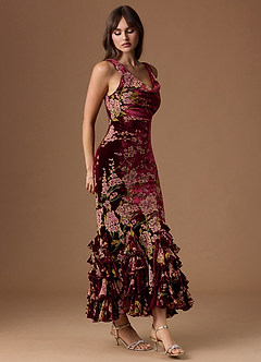 Robe Maxi Bourgogne Bloom Paola image3
